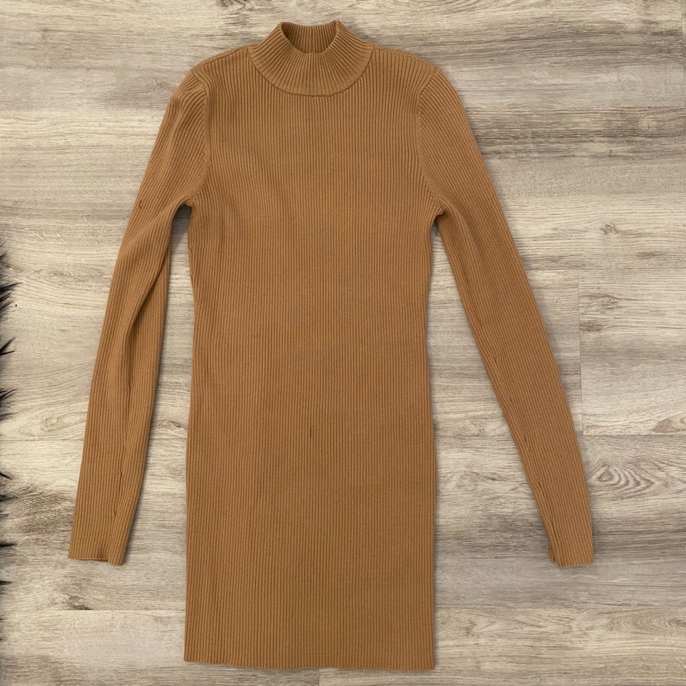 Revolve Lovers + Friends Tan Knitted Dress